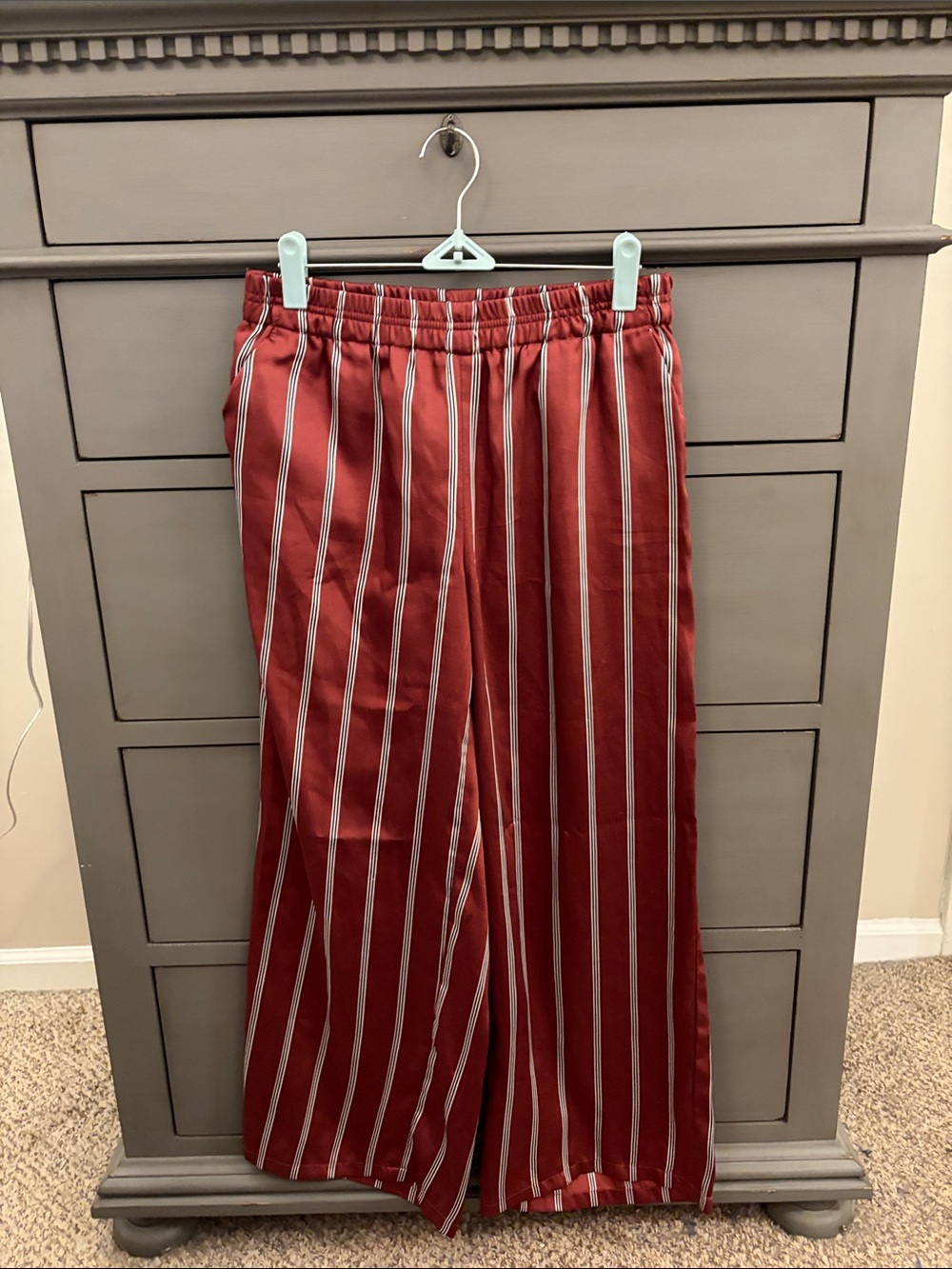 Express silky striped wide-leg pants, size XS